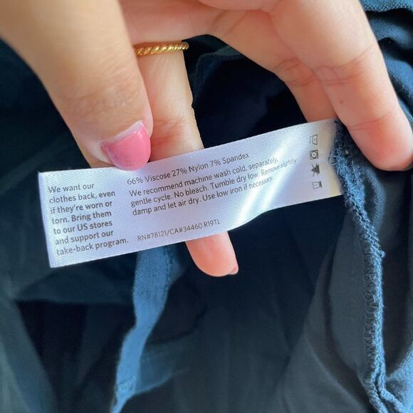 Eileen Fisher Blue 3/4 Sleeve Top Blouse‎ V Neck Womens Petite Size PP PS - Picture 3 of 4